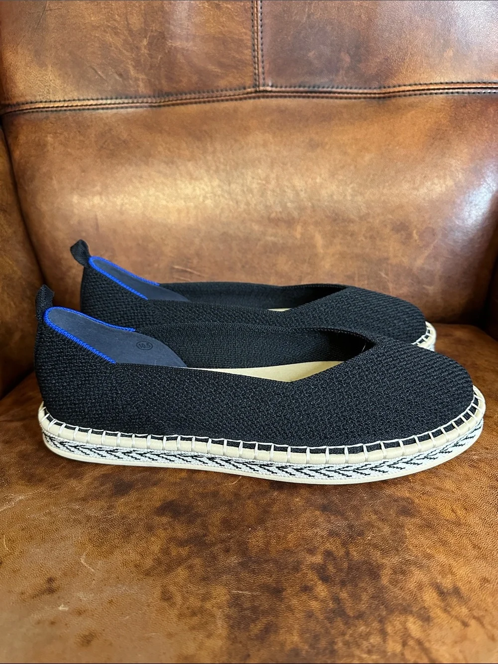 Rothy's The Boardwalk Espadrille Black Knit Flats
